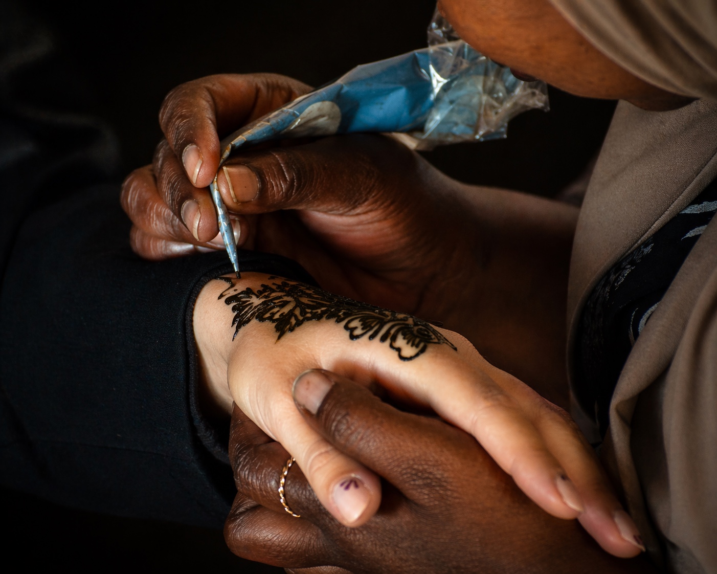 Henna hand detail